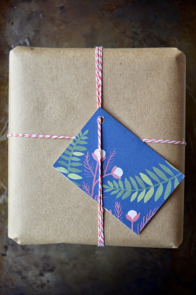Anthropologie gift tag and Kraft paper