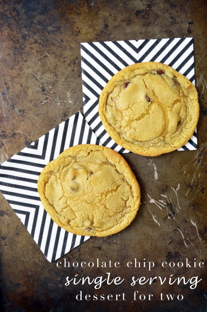 chocolate chip cookie single serving dessert recipe for two