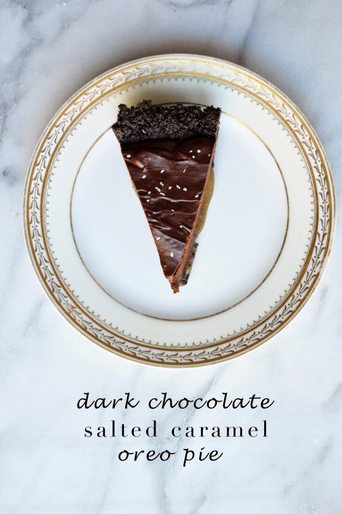 dark chocolate salted caramel oreo pie