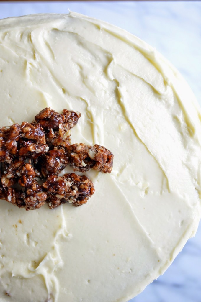 candied pecan carrot cake topping