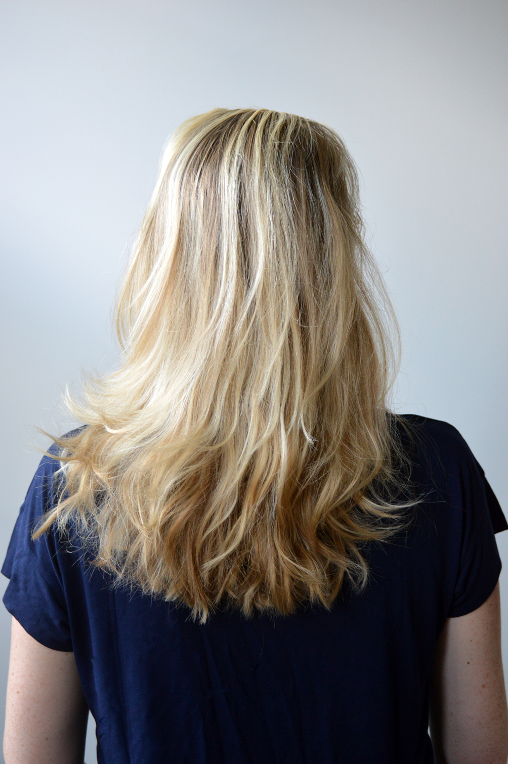 long blonde hair with highlights