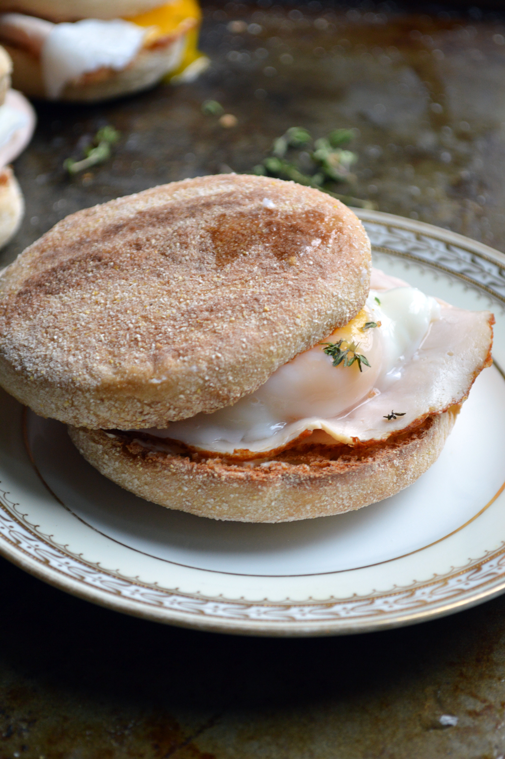goat cheese, thyme, turkey, and egg breakfast sandwich recipe idea