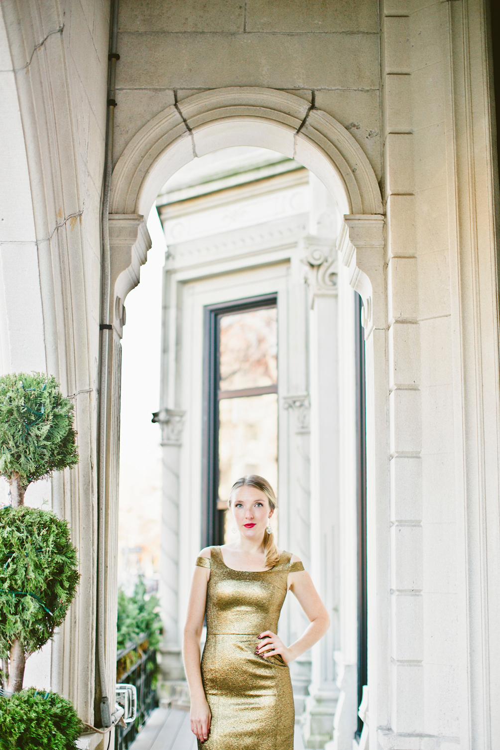 outfit ideas for New Year's Eve - one brass fox