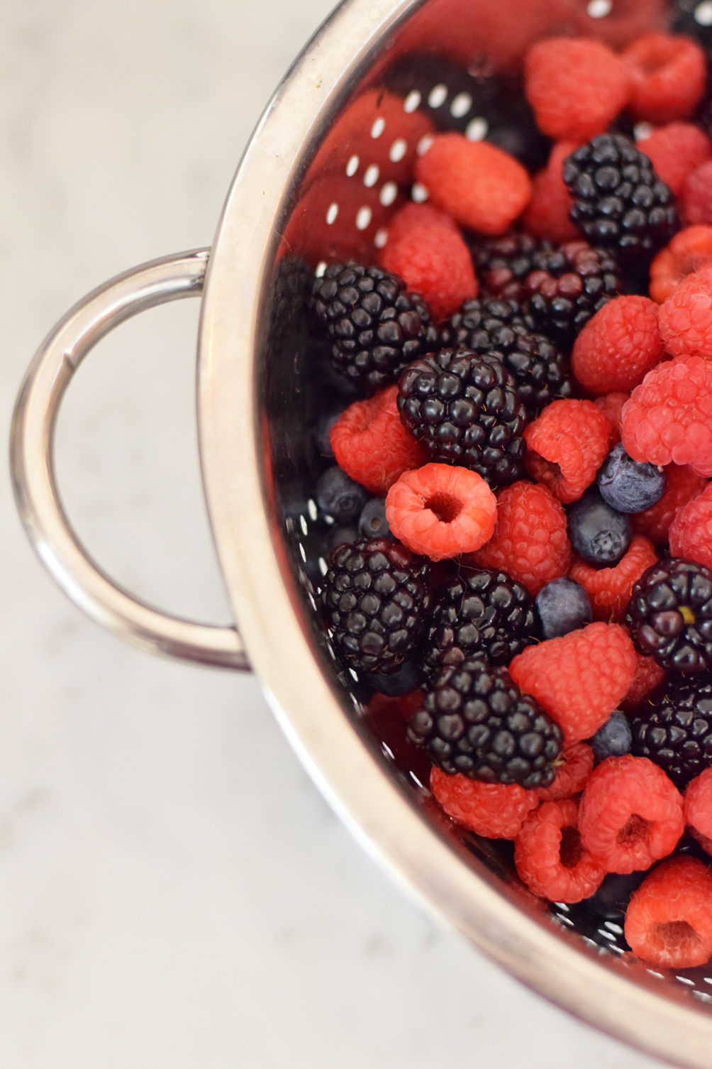 fresh berries for a yogurt trifle