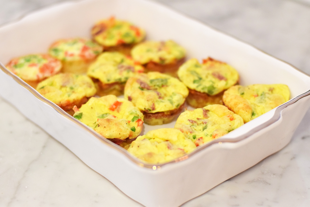 veggie, bacon and cheese baked frittata cups