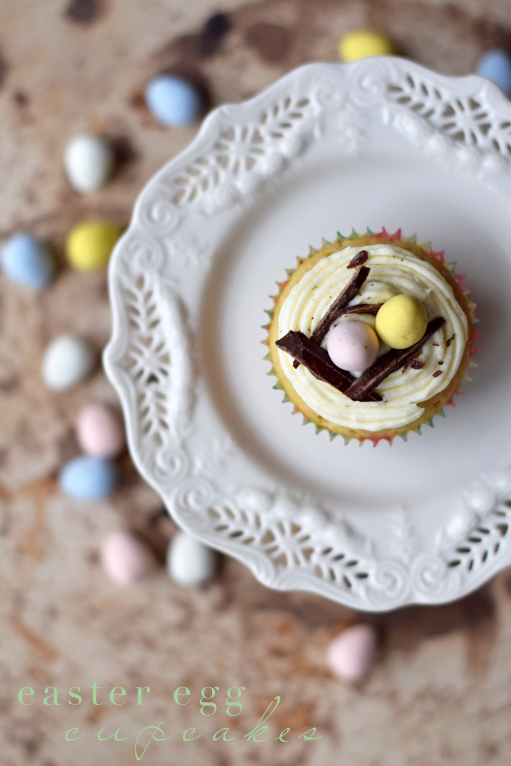 white chocolate easter egg cupcakes recipe - one brass fox