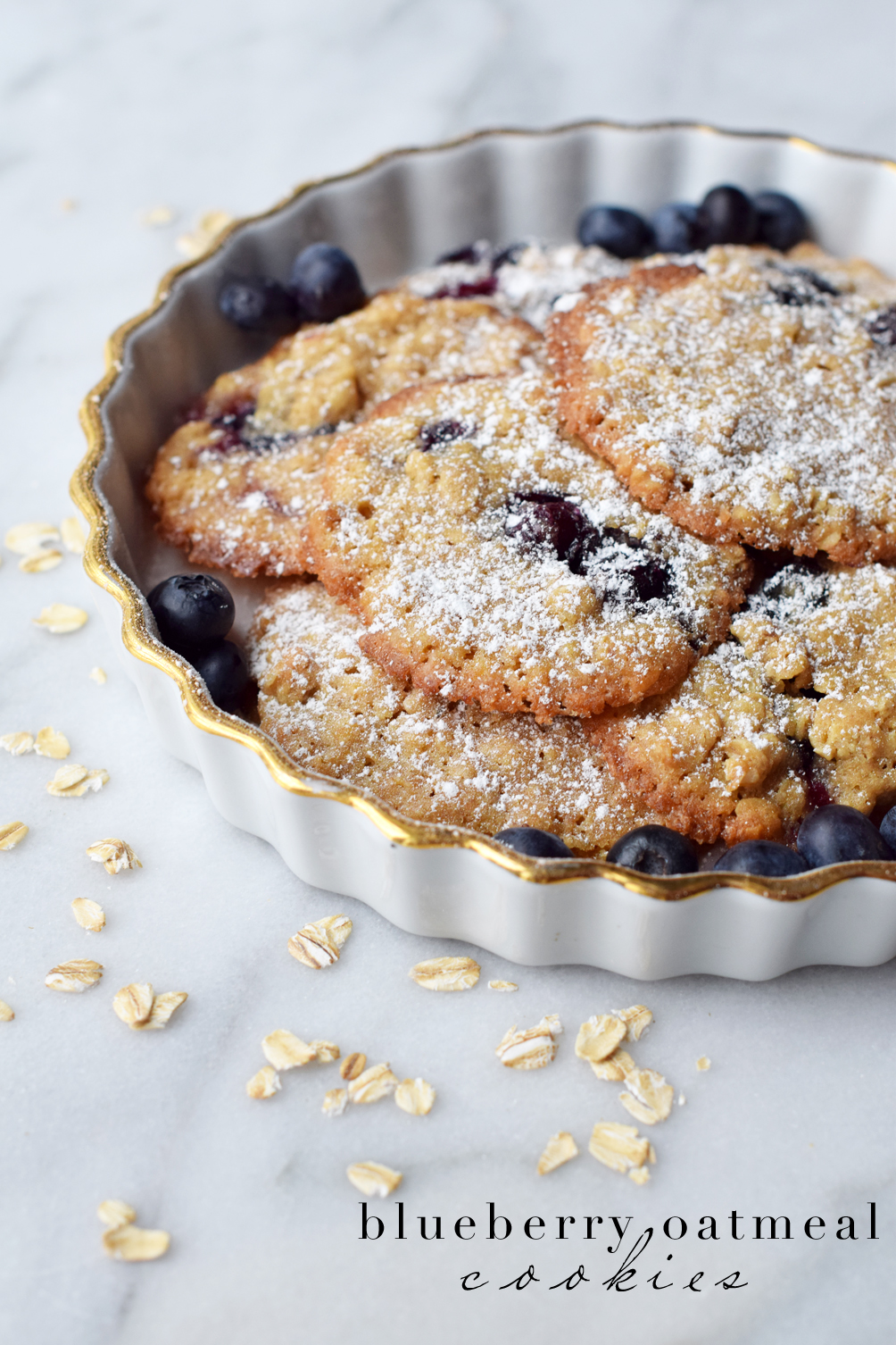 blueberry oatmeal cookies recipe - one brass fox