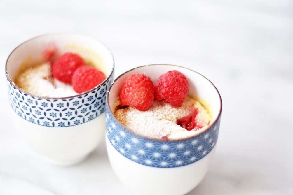 raspberry mug cake recipe for two - one brass fox