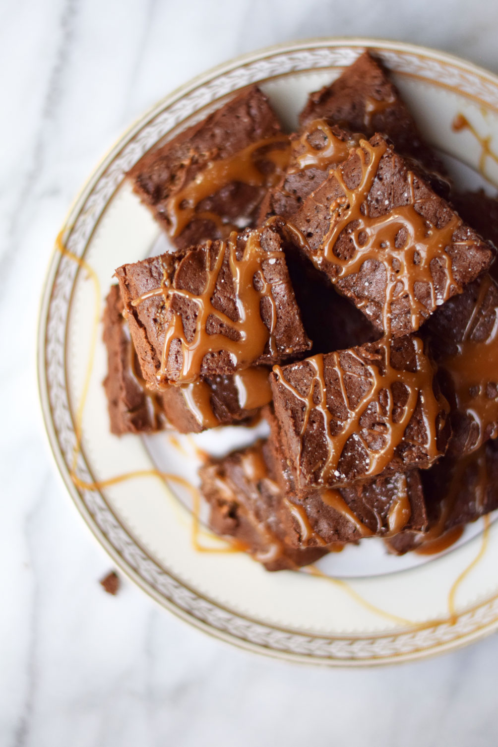 salted caramel nutella brownies are an easy and decadent chocolate dessert recipe from Leslie Musser of one brass fox