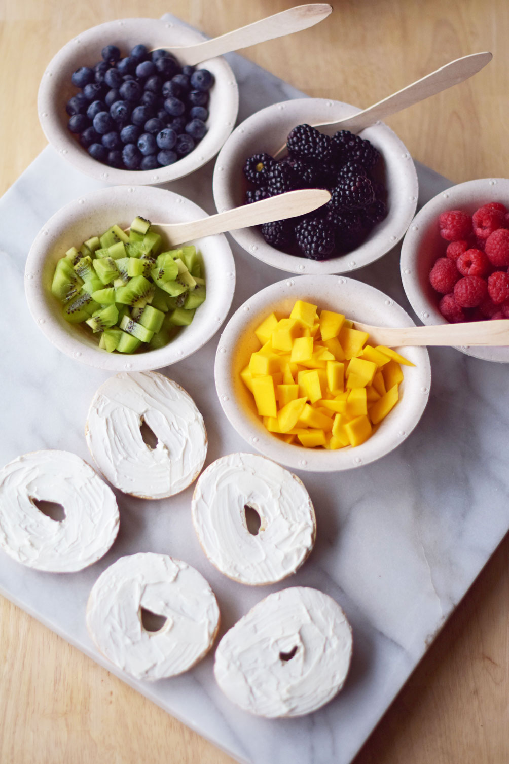 olympics themed bagel bar event inspiration for Rio 2016 from lifestyle blogger Leslie Musser, one brass fox