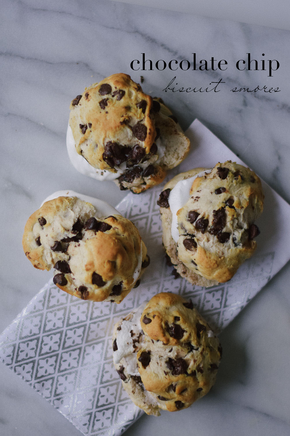 chocolate chip biscuit smores easy fall recipe for breakfast or dessert on one brass fox