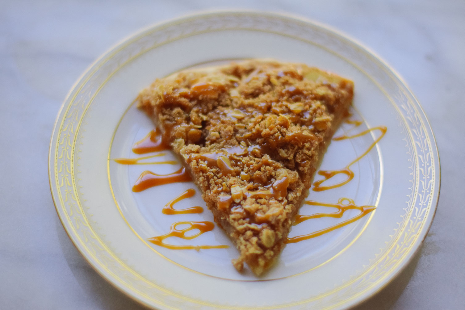 easy delicious fall recipe for apple crisp pizza on one brass fox