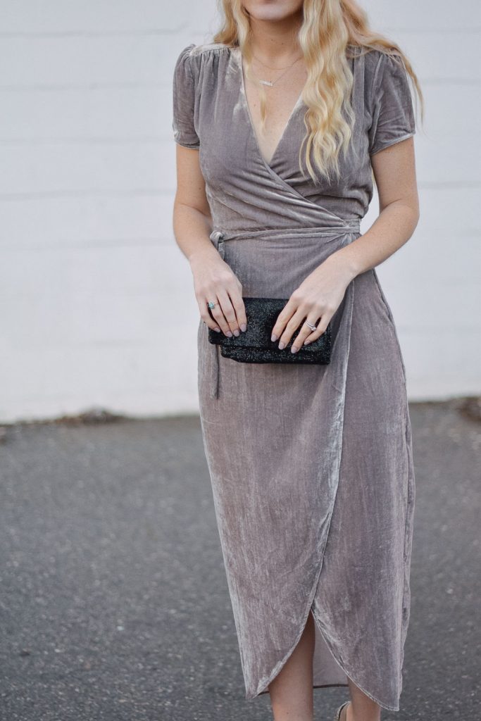 metallic holiday dress