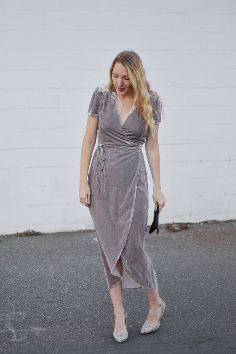 metallic holiday dress