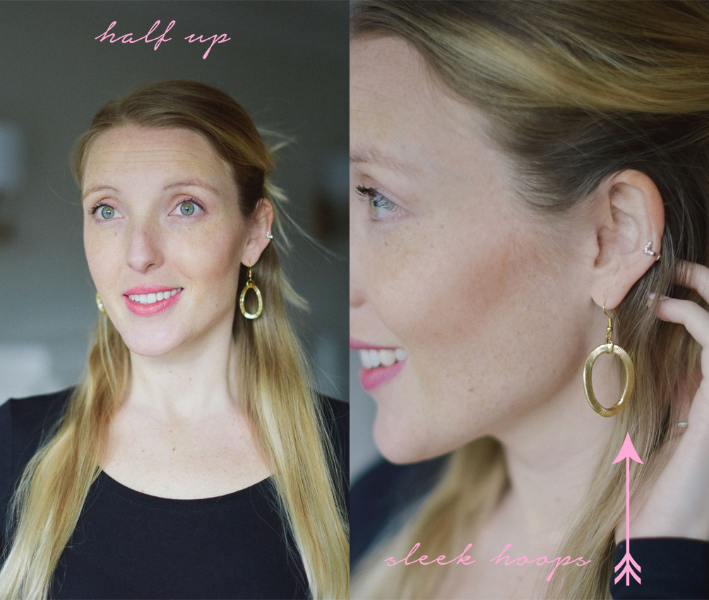 how to pair earrings with a hairstyle half up
