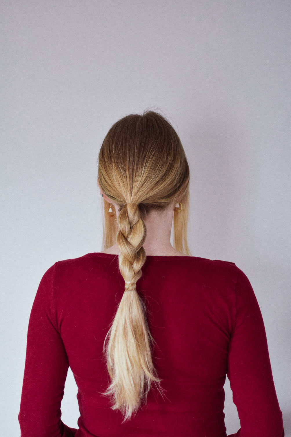 easy hairstyle messy half braid hair tutorial