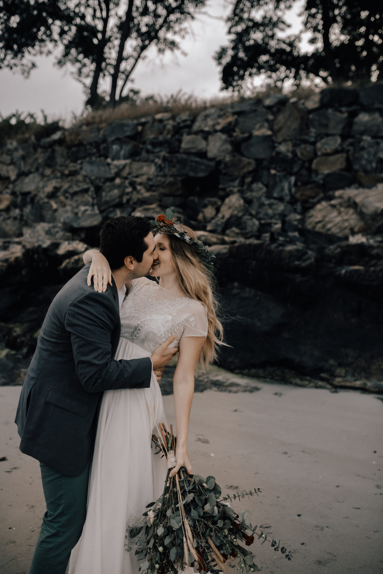 celebrating our four year anniversary with fun couples questions and a wedding photo shoot in New England