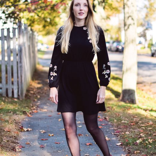 sharing an easy holiday party style with this balloon sleeve dress, checked trench coat, and oxblood booties