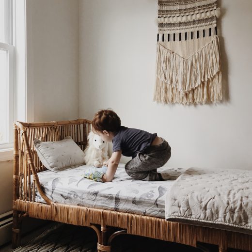 how we tackled the big boy bed transition with Article - kids bedroom interior design