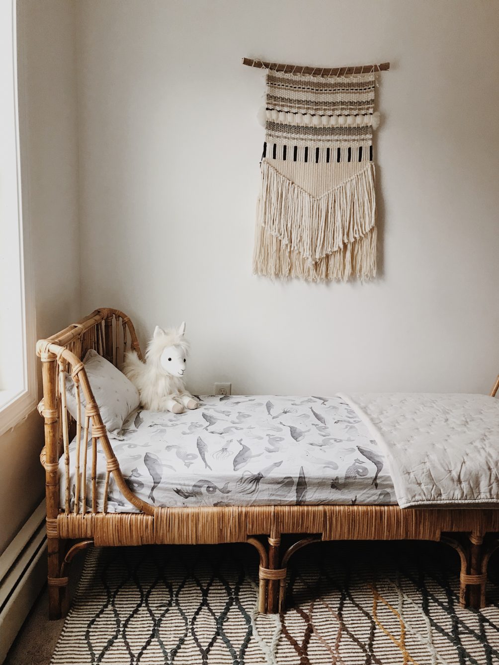 how we tackled the big boy bed transition with Article - kids bedroom interior design
