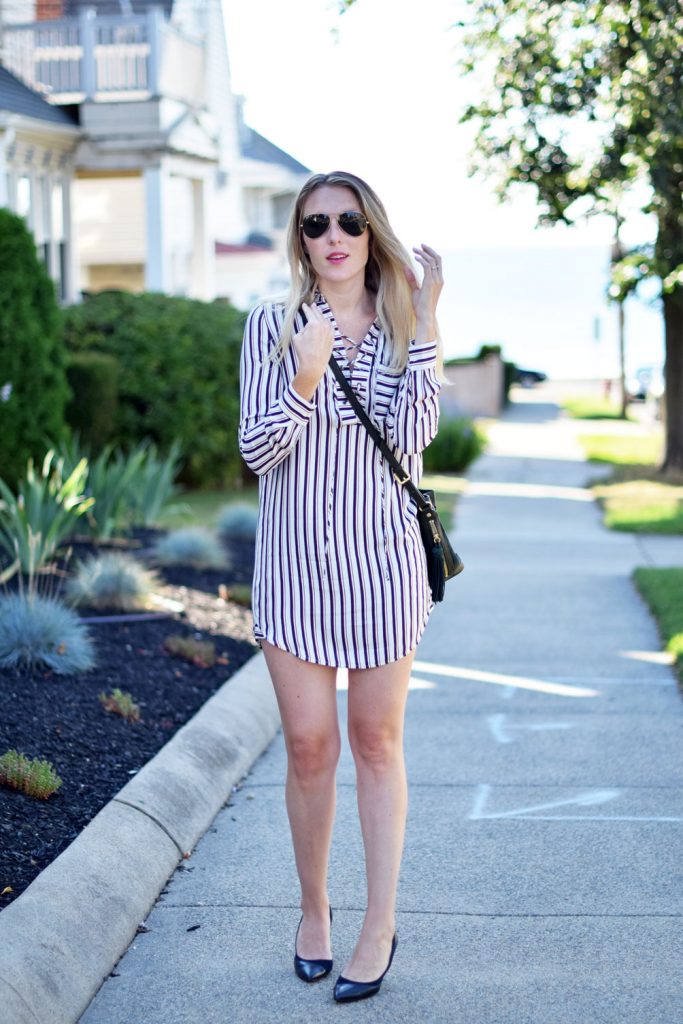 lace up shirtdress style - One Brass Fox