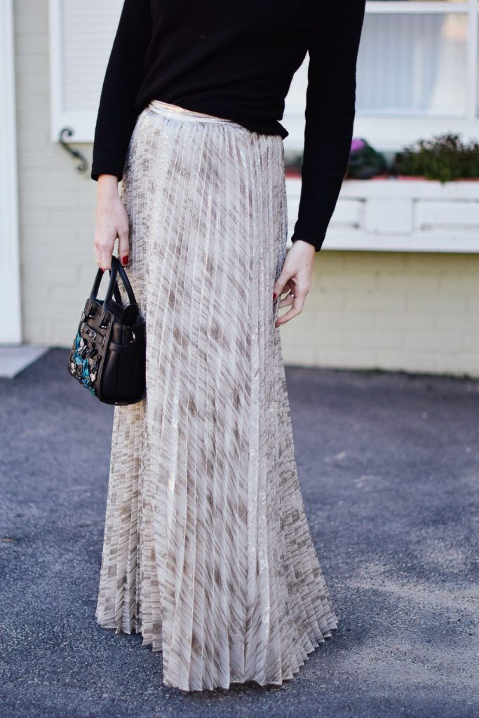 metallic maxi skirt - One Brass Fox