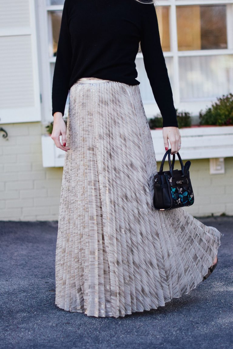 metallic maxi skirt - One Brass Fox