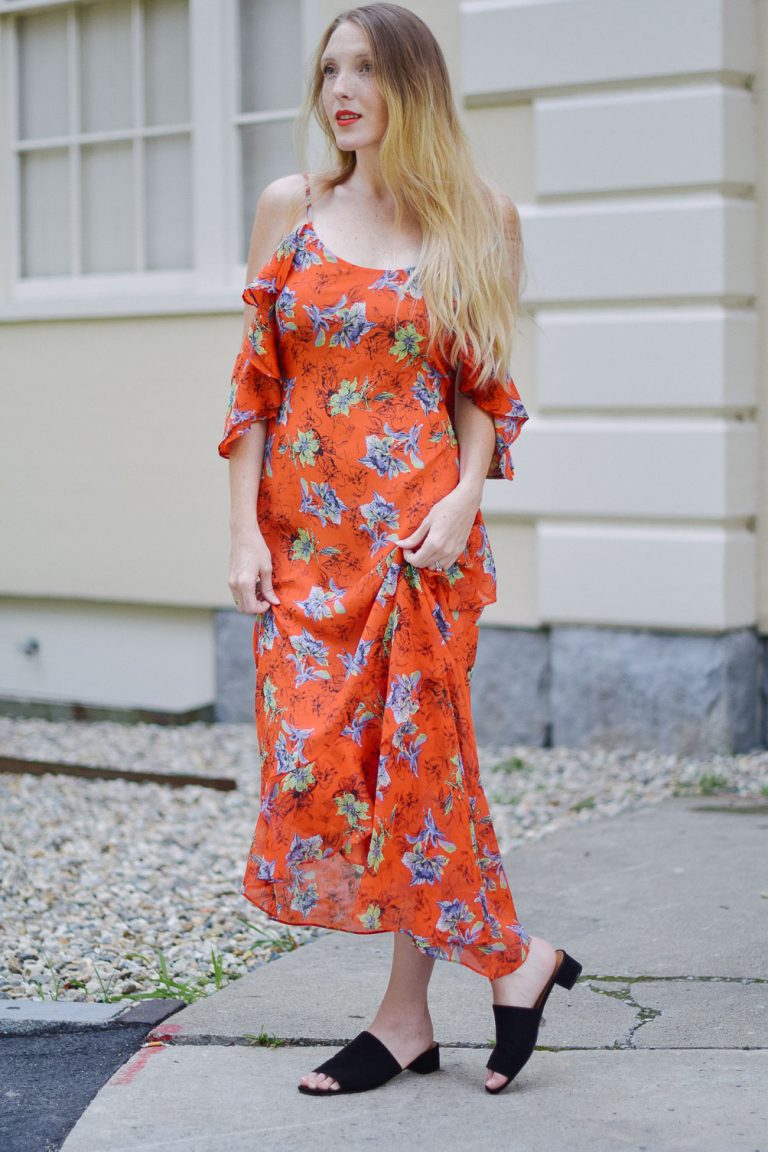 frill maxi dress style - One Brass Fox