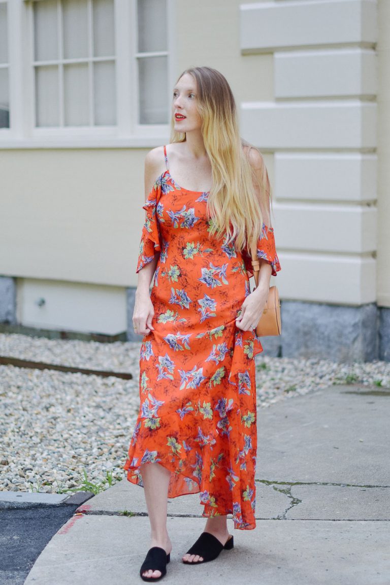 frill maxi dress style - One Brass Fox