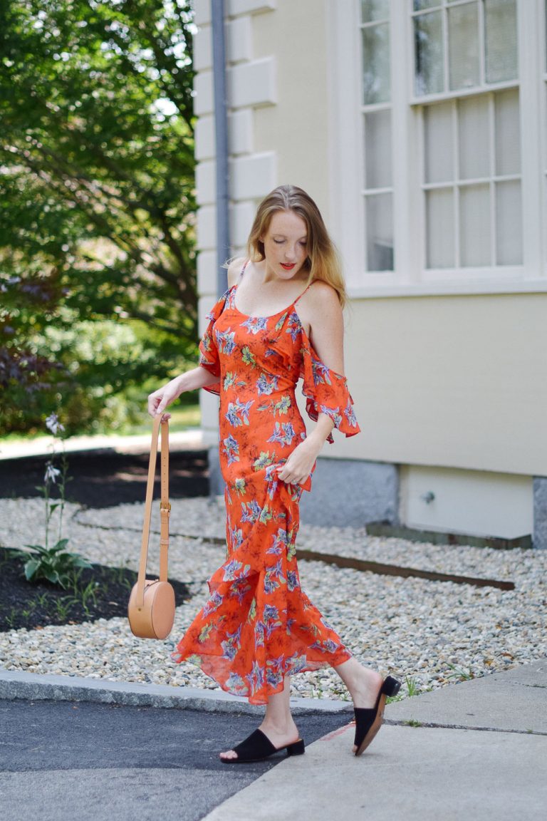 frill maxi dress style - One Brass Fox