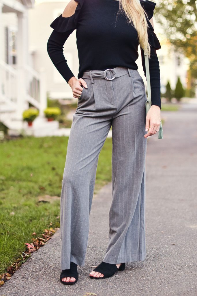 pinstripe trousers - an office party look - One Brass Fox